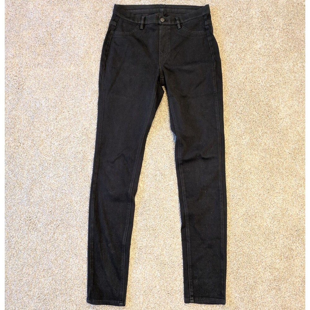 Uniqlo Black Denim Stretch Jeans Jeggings Pants Womens Medium Cotton Blend